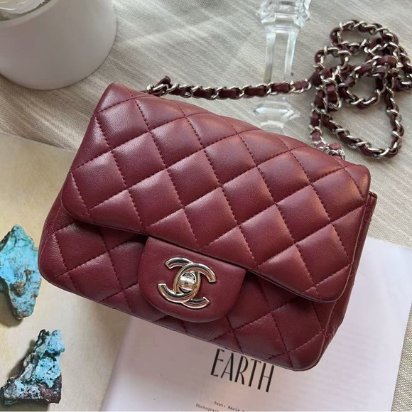 CHANEL Handbags - Chanel Mini Square Classic Flap Bag Red